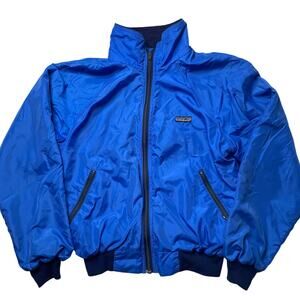 Vintage Patagonia Royal Blue Bomber Jacket Size Small Fleece Lined Full Zip